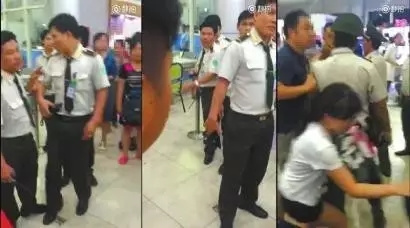长达2分钟的视频最后,该中国男子被10名左右的越南边检人员强行推入休息室中。 长达2分钟的视频最后,该中国男子被10名左右的越南边检人员强行推入休息室中。