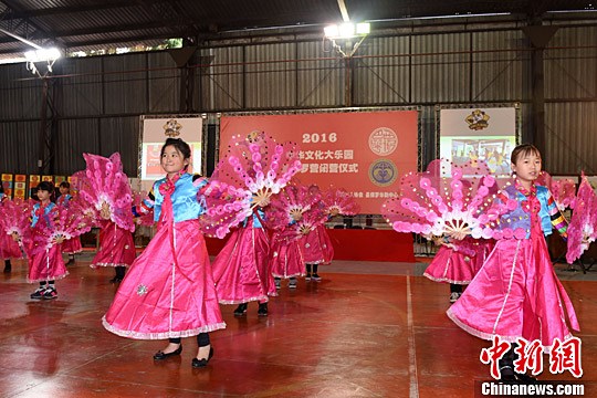华裔青少年表演中国舞蹈。<a target='_blank' href='http://www.chinanews.com/'>中新社</a>记者 莫成雄 摄