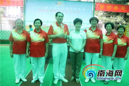 文昌代表队夺得海南省全民健身运动会第四届门球公开赛冠军。南海网记者 陈望 摄