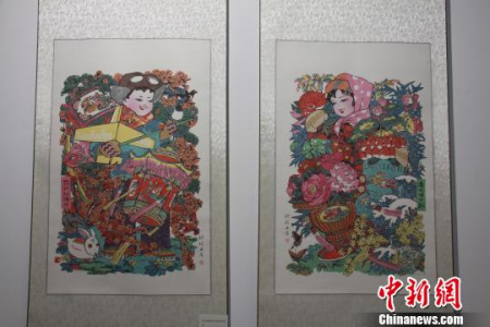 陕西西安年画,作者邹笛。 曾洁 摄 陕西西安年画,作者邹笛。 曾洁 摄