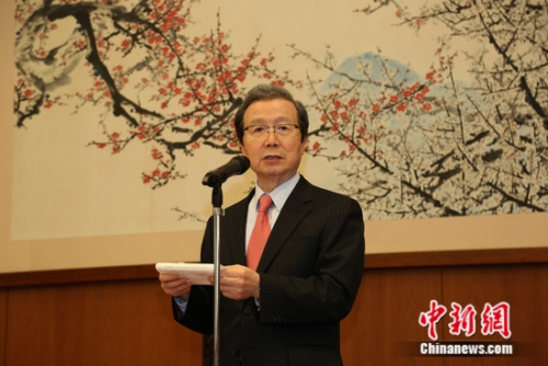 中国驻日大使程永华致辞。尹法根 摄