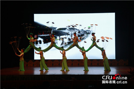 河南艺术团体带来的杂技节目