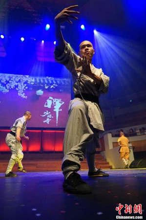 少林武僧功夫表演。<a target='_blank' href='http://www.chinanews.com/'>中新社</a>记者 付强 摄 少林武僧功夫表演。<a target='_blank' href='http://www.chinanews.com/'>中新社</a>记者 付强 摄
