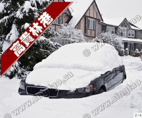 高贵林港一辆汽车深埋在积雪中。(加拿大《星岛日报》/庄昕 摄 )