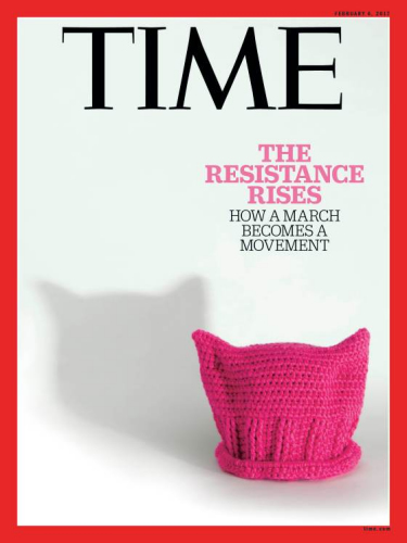 粉色猫咪帽成为2017女性大游行的象征登上时代周刊封面。(时代周刊)