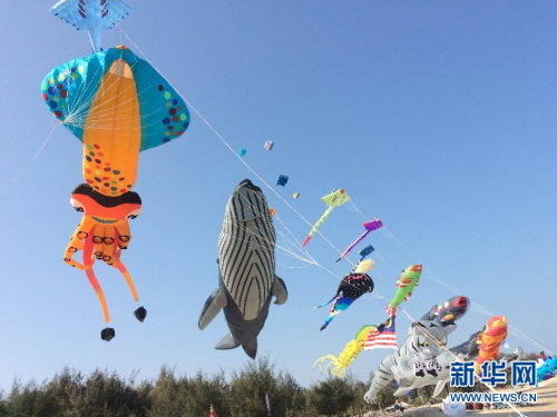 3月10日,泰国国际风筝节中,被搬上蓝天的“深海世界”。 3月10日,泰国国际风筝节中,被搬上蓝天的“深海世界”。