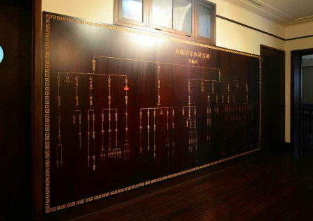 丝业大王莫觞清的家谱占据了一楼的整面墙
