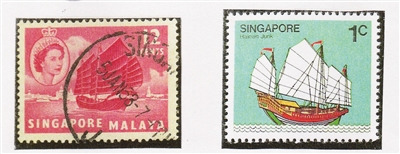 新加坡发行的“海南船”邮票。