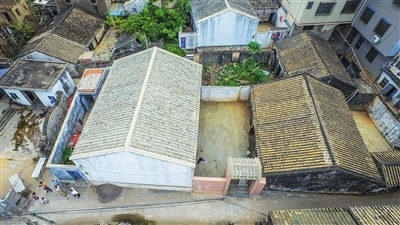 俯视海口荣山村百年陈氏老宅。 海南日报记者 张茂 摄 俯视海口荣山村百年陈氏老宅。 海南日报记者 张茂 摄