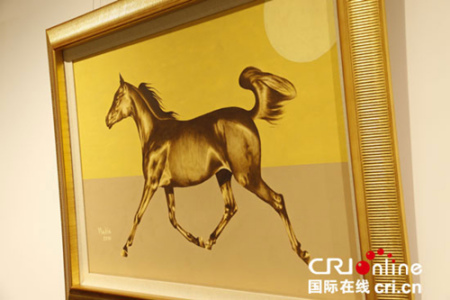 娜迪雅公主的油画《金色骏马》 娜迪雅公主的油画《金色骏马》