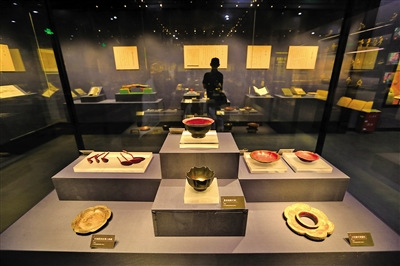 温州古代漆器艺术展示。 温州古代漆器艺术展示。