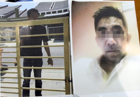男子因求爱不遂，对简淑婷做出骚扰行为；左图为男子在4月到简淑婷住家时所拍到的照片。