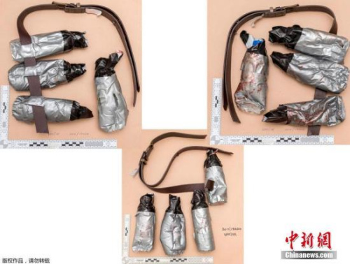各角度拍摄的假爆炸装置。 各角度拍摄的假爆炸装置。
