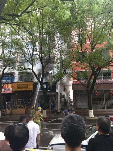 图为火灾现场。 图为火灾现场。