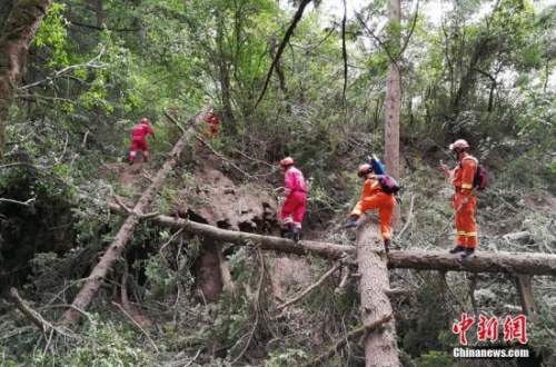 8月12日，中国国际救援队再次深入九寨沟“8.8”地震震中，成功将一名遇难者遗体转运出来。 <a target='_blank' href='http://www.chinanews.com/'>中新社</a>发 王路宽 摄