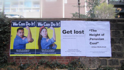 墨尔本留学生希望求职时获得平等对待，在街头挂上海报。（澳洲新快网援引SBS）