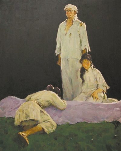 罗工柳作品《前仆后继》,1959年,布面油画,现藏于中国国家博物馆。 罗工柳作品《前仆后继》,1959年,布面油画,现藏于中国国家博物馆。