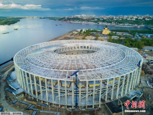 资料图：俄罗斯世界杯体育场之一，下诺夫哥罗德体育场。