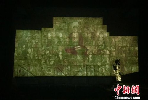 流失海外近百年的广胜寺下寺的《药师经变》壁画已科技手段实现“回归”。 受访者提供 流失海外近百年的广胜寺下寺的《药师经变》壁画已科技手段实现“回归”。 受访者提供