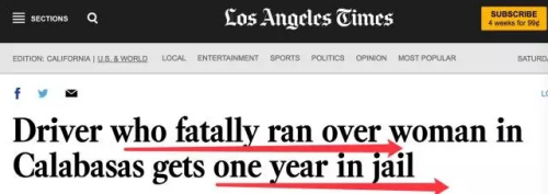 《洛杉矶时报》网站报道截图。