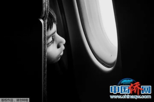 “相机摄”在从墨尔本去悉尼的航班上，一个小孩看了窗外许久，仿佛充满了无限的遐想。