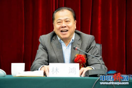 图为宁德市委常委、统战部部长林鸿致辞。叶茂 摄 图为宁德市委常委、统战部部长林鸿致辞。叶茂 摄