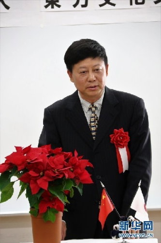 中国驻日本大使馆友好交流部一秘邵宏伟致辞。新华网发 彭纯摄 中国驻日本大使馆友好交流部一秘邵宏伟致辞。新华网发 彭纯摄