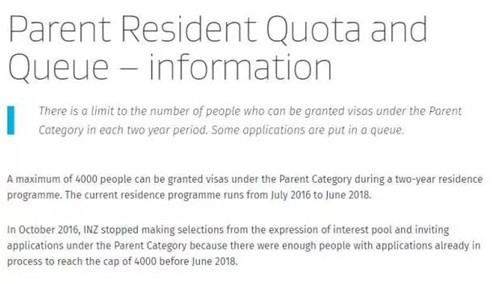新西兰移民局宣布将重启父母团聚类移民签证
