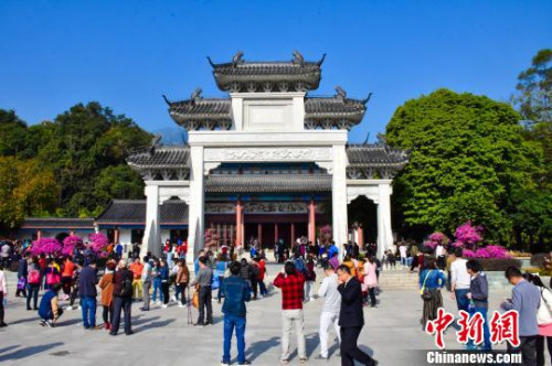 广东罗浮山百花争艳 吸引众多海内外游客