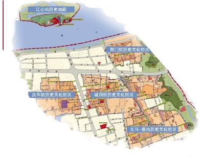 温州历史文化街区保护建设工程空间布局图