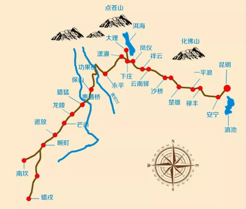 滇缅公路示意图。(图片来自新华网) 滇缅公路示意图。(图片来自新华网)
