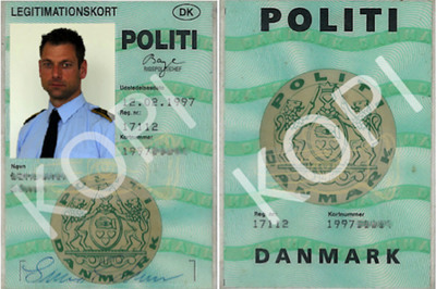 资料图：丹麦警察证示例(中国驻丹麦大使馆网站)