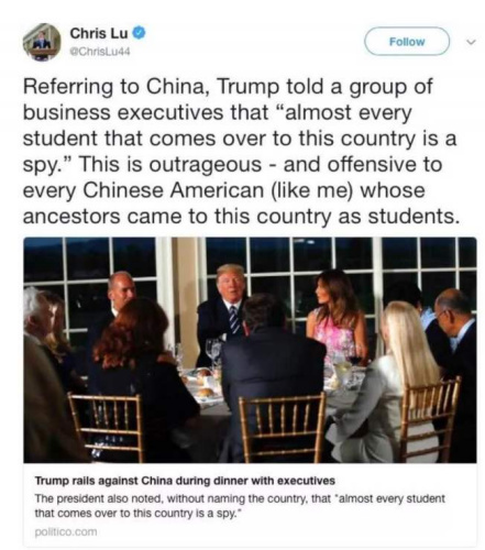 卢沛宁推特 : 我也被侮辱到了(来源:卢沛宁推特截图) 卢沛宁推特 : 我也被侮辱到了(来源:卢沛宁推特截图)