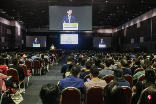 王乙康出席“华文作为第二语言之教与学”国际研讨会开幕礼。(图片来源：新加坡《联合早报》 梁伟康 摄)