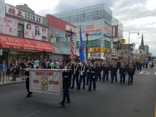 美国纽约法拉盛中秋游行 各族裔庆建镇373周年