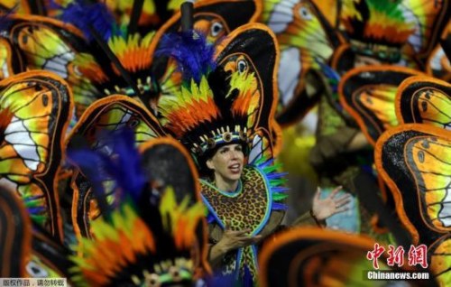 　资料图：巴西狂欢节在圣保罗举行。
