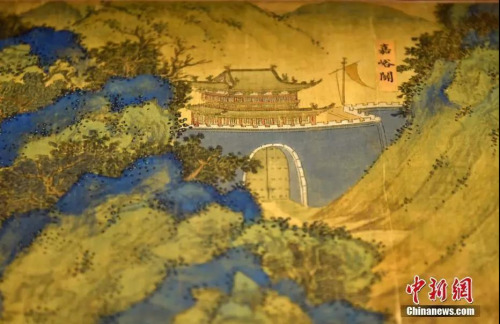 明朝宫廷画“丝路山水地图”首次公开展出。