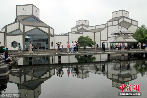 图为华裔建筑大师贝聿铭作品——中国苏州博物馆。王建康 摄 图片来源：视觉中国