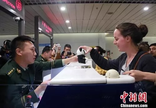 资料图：外籍旅客办理通关手续。<a target='_blank' href='http://www.chinanews.com/'>中新社</a>记者 王磊 摄