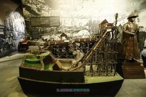 　　马来西亚华人博物馆中的“金山沟”模型。(马来西亚《中国报》/潘嘉威 摄)