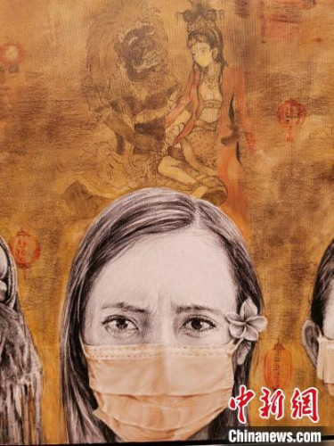 图为参展画作。 中国驻登巴萨总领馆 供图 摄 图为参展画作。 中国驻登巴萨总领馆 供图 摄