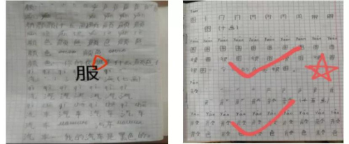郭彦梅在线上给学生批改作业。(受访者供图)