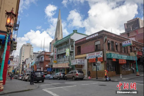 因为几乎没有游客，旧金山知名景点华埠的很多店铺依然大门紧闭。<a target='_blank' href='http://www.chinanews.com/'>中新社</a>记者 刘关关 摄