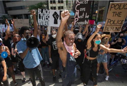 　△2020年6月发生在加拿大多伦多的黑人抗议活动