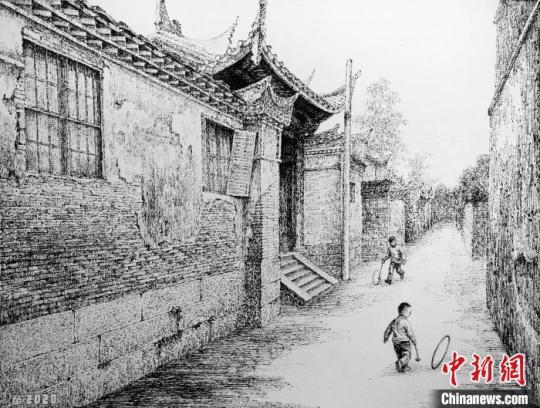 描绘乡土记忆福州画师用钢笔再现古厝风情