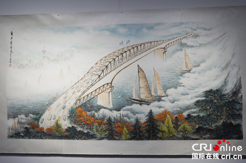 中国侨网著名华人画家区本画作。(国际在线)