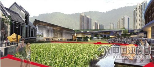 中国侨网新木艺创意文化园将成为一个重要的景观节点,图为新木艺创意文化园的效果示意图。