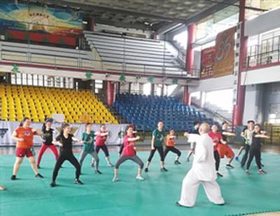 中国侨网图为华裔少年学习少林拳。