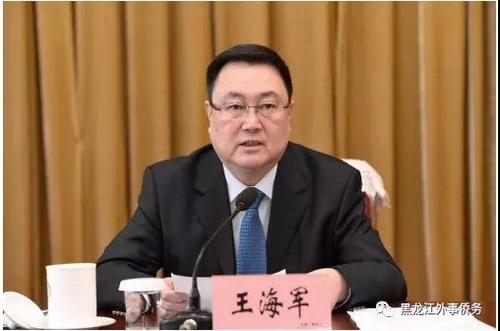 中国侨网省外办党组书记、主任王海军作工作报告。(黑龙江省外侨办微信公众号)