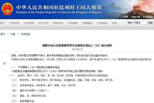 中国侨网中国驻比利时大使馆网站截屏